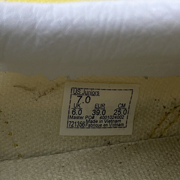 VANS Slip On Yellow Sz 7 Jr Women Canvas Checkered Loafer Shoes Runs Big - Picture 7 of 8